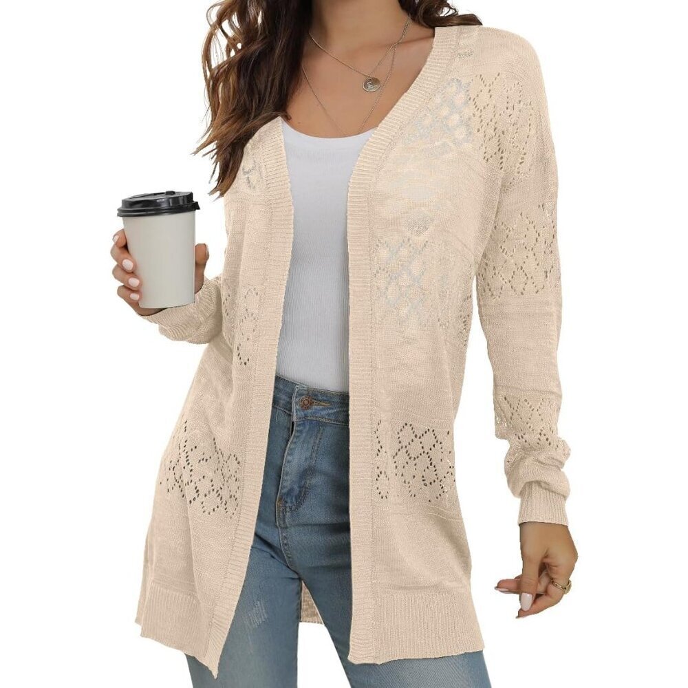 Women's Lightweight Crochet Cardigan Size X-Large Boho Summer Beach Coverup